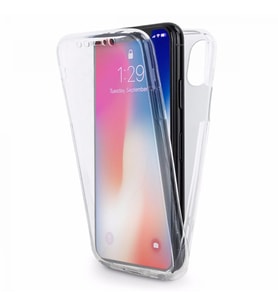 Apple İphone X / XS (5,8'') 360 Kılıf Silikon Şeffaf Ön Arka