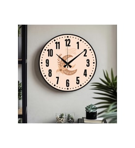 Dekoratif Türkçe Rakamlı UV Baskılı Duvar Saati (Sessiz) Akar Mekanizma 40CM Metal Akrep Yelkovan