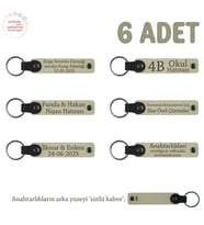 Sütlü Kahve, Yoga Ekibine Özel Üzerinde İsim Yazılı Hatıra Anahtarlık 6’lı Set, Armağan