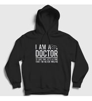 Presmono Unisex Beyaz I Am A Doctor Hediye Doktor Kapüşonlu Sweatshirt 469689tt (Siyah)