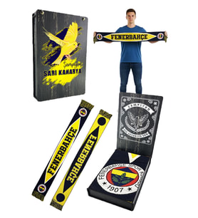 Fenerbahçe Unisex 6 Renkli Logolu Dokuma UV Hediyelik Kutu (Sarı-Lacivert)
