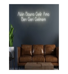 Aklın Başına Gelir Ama Ben Geri Gelmem Yazılı Neon Tabela