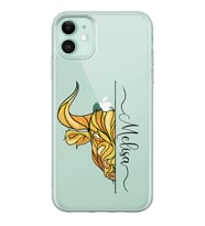 Boğa Burcu Tasarımlı Şeffaf Telefon Kılıfı (Tüm Modeller Mevcuttur)