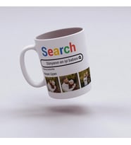 Google İsimli Fotoğraflı Kupa Bardak, Google Bardağı İsimli Hediye, Doğum Günü Hediyesi, 330ml, Beyaz (Doğal Beyaz)