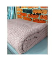 2 Adet Şaheser %100 Pamuk Çift Kişilik Pike 240x220 (Tek Pike)-Pudra