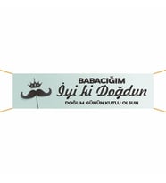 Doğum Günü Pankartı (Babacığım) -10 75x300 cm (Çok Renkli)