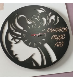 Bayan Kuaför Duvar Saati -2A