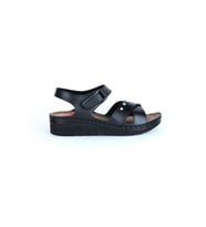 Moda Ayakkabı 01148 Ayder Kadın Düz Sandalet (Siyah)
