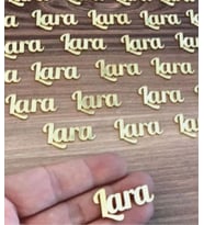 Pleksi Isim Etiket 4cm Isimli Gold - 25 Adet (Altın-Gümüş)