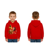 Unisex Brainrot Baskılı Çocuk Swaetshirt Kapüşonlu 3 İplik Şardonlu (Kırmızı)