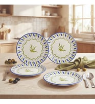 GÜRAL PORSELEN Zeytin Dalı 19 cm 4lü Porselen Pasta Tabağı Seti