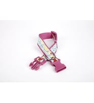 Pati Desenli Dokuma Köpek Boyun Tasması 3 cm x 36-60 cm Mor