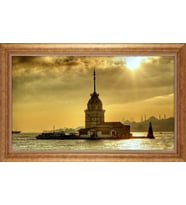 EV İŞYERİ OFİS İÇİN ALTIN ÇERÇEVELİ PASPARTULU TABLO VB565