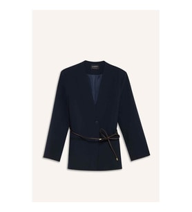 Defacto Regular Fit Ceket Yaka Lacivert Kadın Blazer Ceket F6104AX/NV243