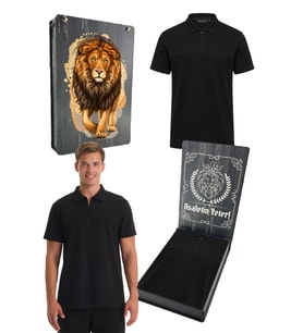 Galatasaray Lisanslı Polo Yaka Siyah T-shirt UV Kutu Hediyeli