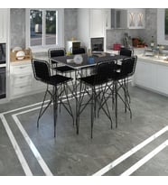 Knsz masa sandalye takımı hem105zengin grisyh 130*090 6 sandalye syhsyh sırt minderli