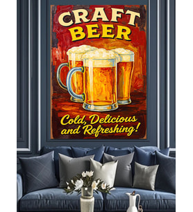 Craft Beer Bira Posteri Dekoratif Kanvas - Mdf Ahşap Tablo