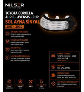 Toyota Sinyal Ayna Dikiz Auris 2009-2011 Corolla 2010-2012 Sol