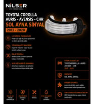 Toyota Sinyal Ayna Dikiz Auris 2009-2011 Corolla 2010-2012 Sol