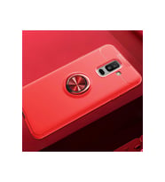 Samsung Galaxy A6 Plus 2018 Uyumlu Kılıf Zore Ravel Silikon Kapak (Siyah-Kırmızı)