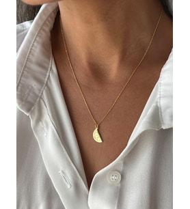 Tatlı Limon Dilimi Kolye 925K Gümüş Sevgiliye Hediye (Gold)