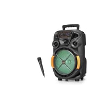 Bluetooth Hoparlör Fm Radyo 8 Inç Usb Tf Aux Rgb Mikrofonlu - Siyah QS4009