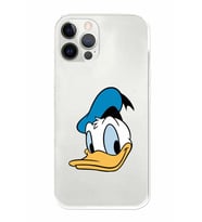 Apple iPhone 12 Pro Max Uyumlu Kamera Korumalı Tıpalı Kapak Donald Duck TasarımlıŞeffaf Kılıf