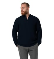 Uzun Kol Erkek Hakim Yaka Double Müslin Sonbahar ve Kışlık Sweatshirt Siyah Syh