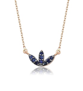 Safir Lotus Çiçeği Kolye