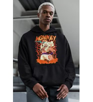 Tasarım Monkey D. Luffy Baskılı Unisex Oversize One Piece Anime Hoodie