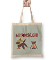funny Travel gift design lover-Trippin Wanderlust Journey Adventurer Vacation Bez Çanta Uzun Saplı