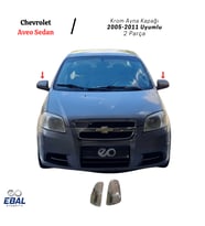 Chevrolet Aveo Sedan Krom Ayna Kapağı 2 Parça 2005-2011 Arası Uyumlu P.Çelik