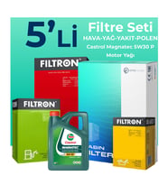 Filtron Toyota Proace 1.5 Dizel Filtre Bakım Seti Castrol Motor Yağlı (2018-2025) 5 Li