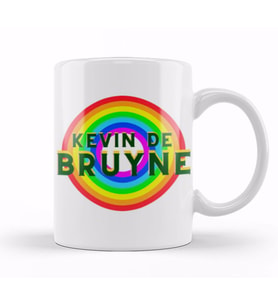 Kevin De Bruyne   Vintage Retro Rainbow Style Kupa Bardak Porselen