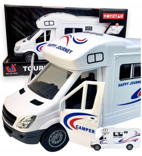 Sürtmeli Sesli Işıklı Oyuncak Karavan (Kapıları Açılabilen) 29 cm (Çok Renkli)