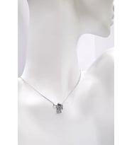 Omar Silver Kadın Kalpli Melek Model Zirkon Taşlı Gümüş Kolye Omr8654