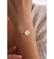 Kişiye Özel 925 Ayar Gümüş Balık Burcu Bileklik (Gold)