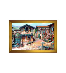 Manzara Temalı Kanvas Tablo 50 x 70 cm Gold Çerçeve