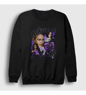 Presmono Unisex Siyah Bad Gal Rihanna Sweatshirt 394781tt