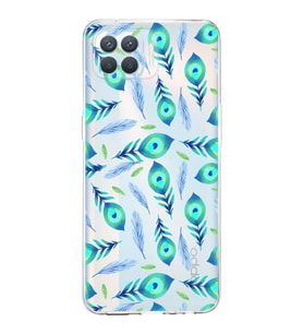 PrintiFy Oppo Reno 4 Lite ile Uyumlu Nazar Boncuğu 3 Baskılı Kamera Korumalı Şeffaf Silikon Kılıf