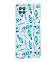 PrintiFy Oppo Reno 4 Lite ile Uyumlu Nazar Boncuğu 3 Baskılı Kamera Korumalı Şeffaf Silikon Kılıf