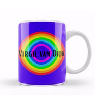 Virgil van Dijk   Vintage Retro Rainbow Style Kupa Bardak Porselen