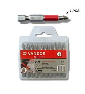 Vandor Anti Slip Bit Kaydırmaz Bits S2 Yüksek Kalite Çelik PH1 50 - 729927867311 (Gümüş)