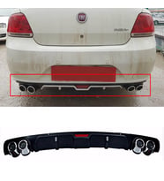 Fiat Linea Siyah Difüzör 4 Krom Egzoz Görünümlü Difizör Arka Ek Body Kit