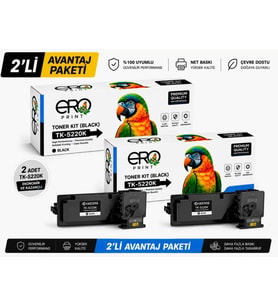TK-5220K Kyocera ECOSYS P5021cdw Siyah Muadil Toner - 2'li Avantaj Paket