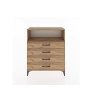 Arges Şifonyer Tek Raflı 4 Çekmeceli 88x30x106 Çam-Çam