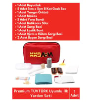 Premium Acil Müdahale Ev Iş Yeri Araç Oto Okul Deprem Doğal Afet Ecza Ilk Yardım Bez Çantalı Set
