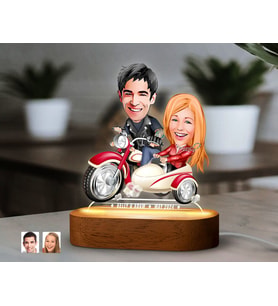 BK Gift Kişiye Özel Sevgili Karikatürlü Dekoratif 3D Biblo LED Işıklı Gece Lambası-11, Sevgiliye Hediye, Yıl Dönümü Hediyesi