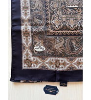 Miss İpek Life Zarif Paisley Desenli İpeksi Şal 70 x 180 (Siyah - Kahverengi)