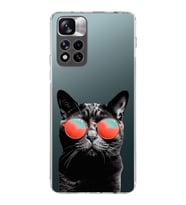 PrintiFy Xiaomi Redmi Note 11 Pro Plus 5G ile Uyumlu Kedi 3 Kamera Korumalı Şeffaf Kılıf